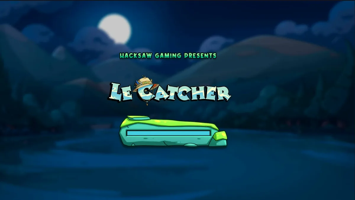 Guaxinim pescador em um barco noturno no slot Le Catcher